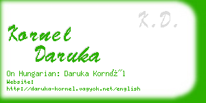 kornel daruka business card